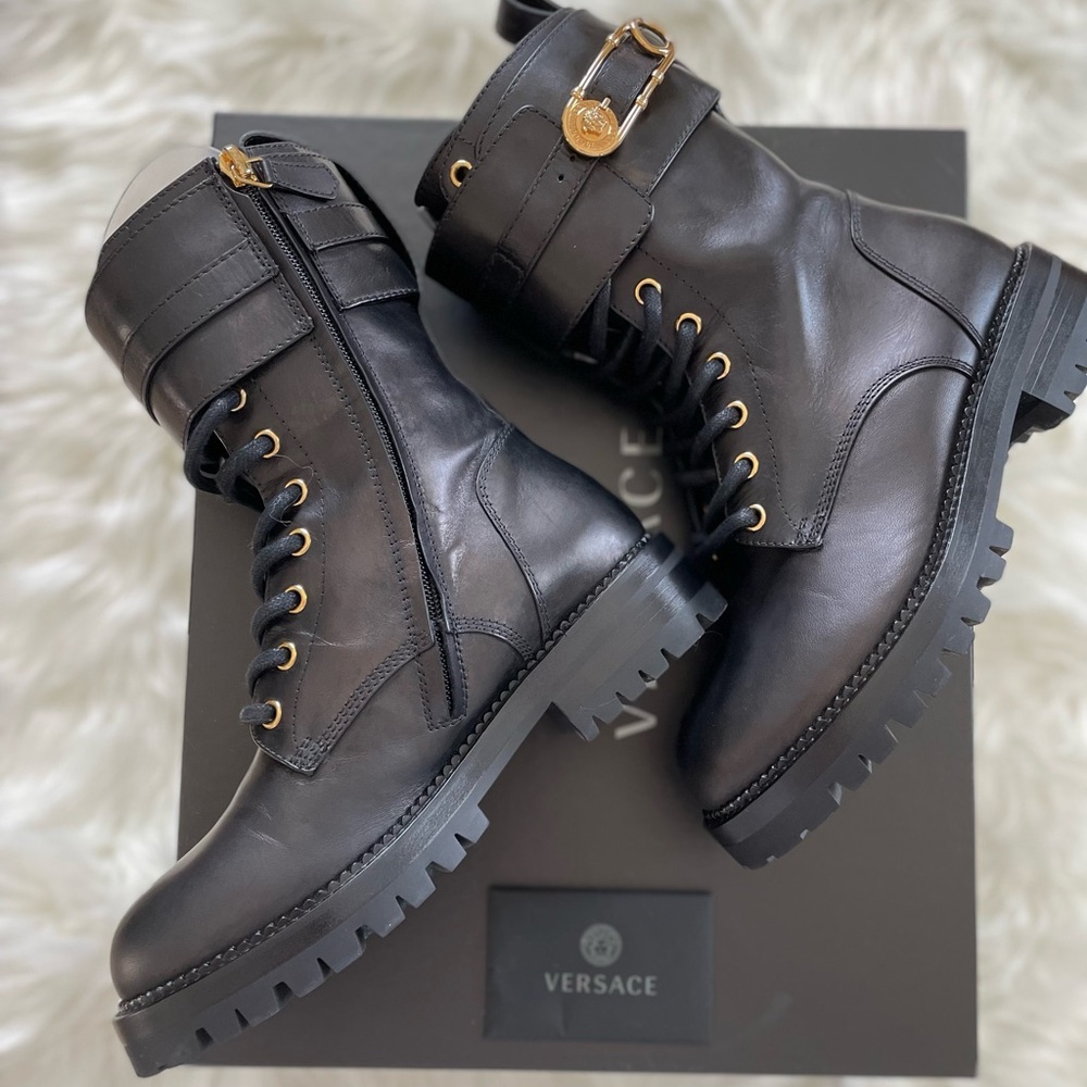 Versace combat boots